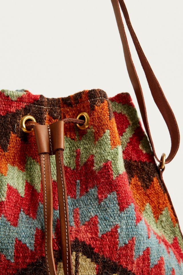 Geo Tapestry Drawstring Bucket Bag #4