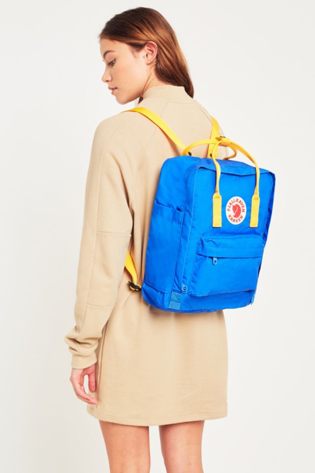 Fjallraven Kanken Un Blue and Warm Yellow Backpack Urban Outfitters UK