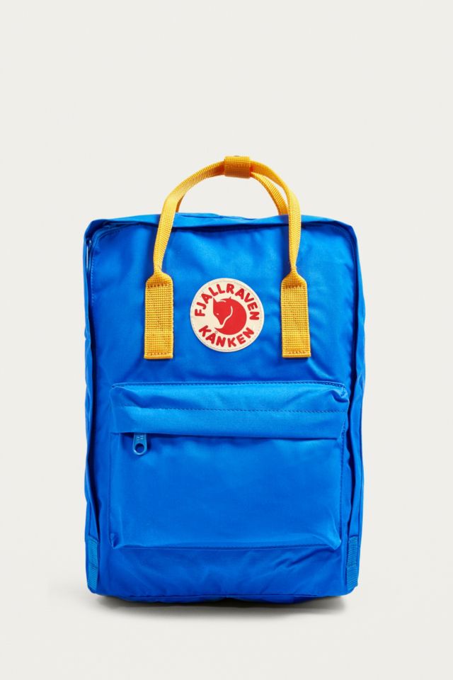 Fjallraven Mini Kanken Un Blue and Yellow Backpack Urban Outfitters UK