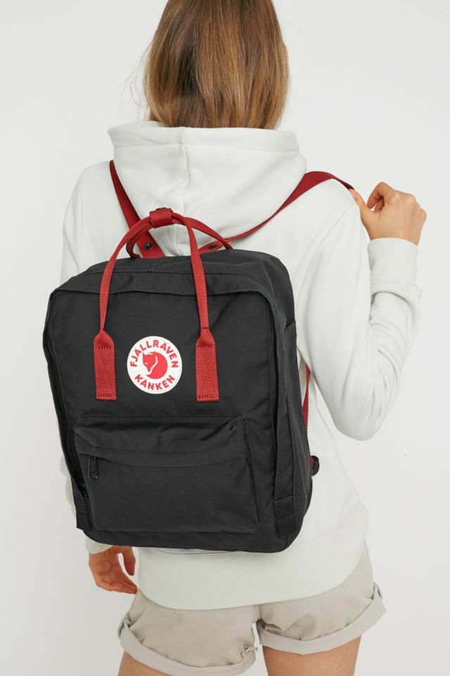 Fjallraven Kanken Black & Ox Red Backpack | Urban Outfitters UK