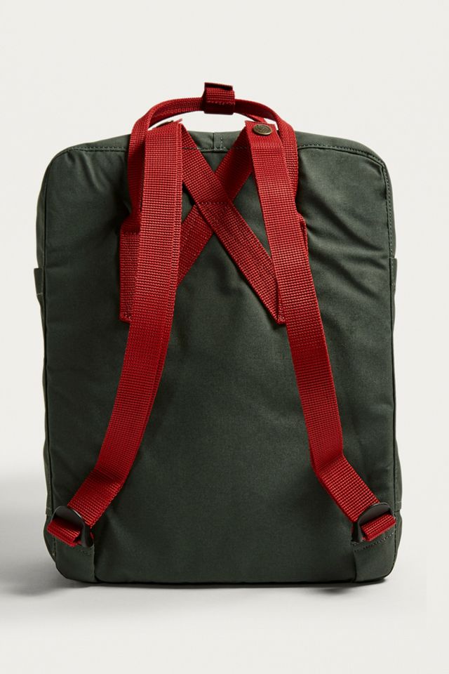 Fjallraven kanken forest green cheap ox red