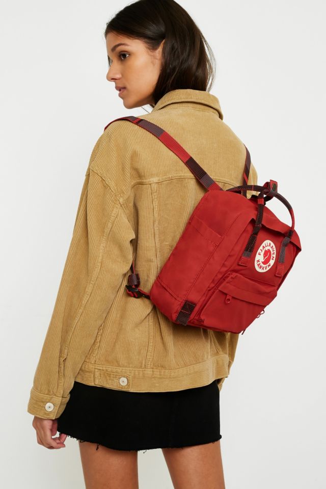 Fjallraven Mini Kanken Red Random Blocked Backpack | Urban Outfitters UK