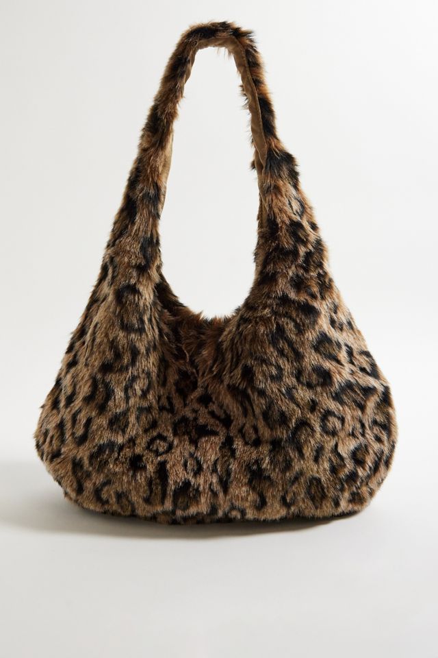 Jesse Leopard Print Faux Fur Shoulder Bag #3