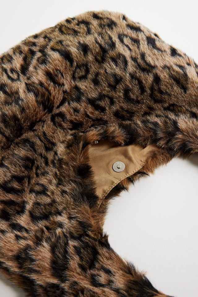 Jesse Leopard Print Faux Fur Shoulder Bag #4