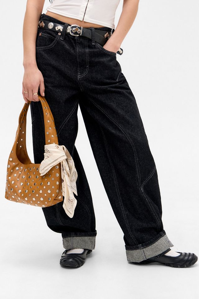 UO Mini Faux Leather Trapeze Studded Bag #1