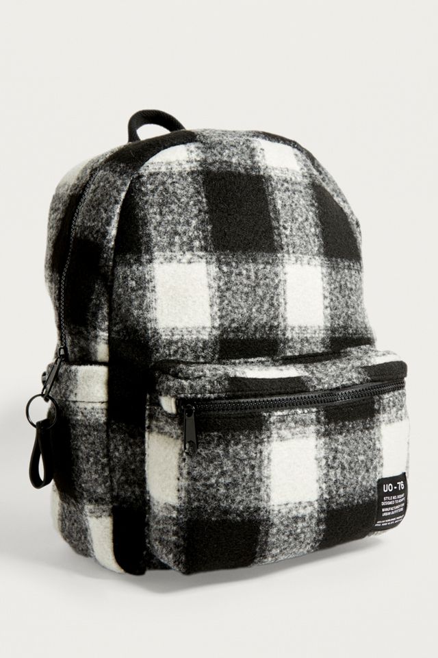 UO Large Black + White Check Backpack #3