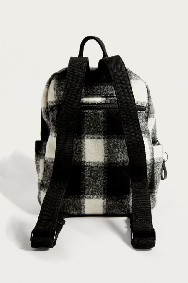 UO Large Black + White Check Backpack #4