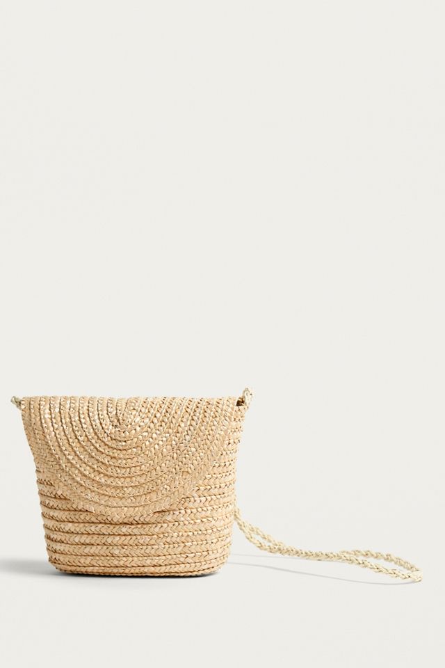 Flap-Top Straw Crossbody #1