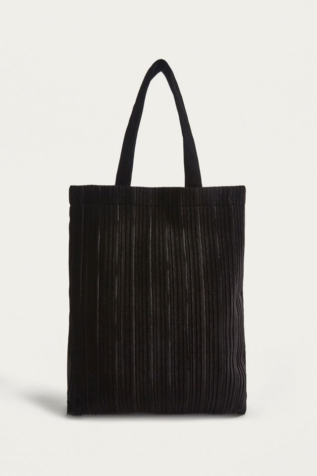 UO Black Pleated Velvet Tote Bag #1