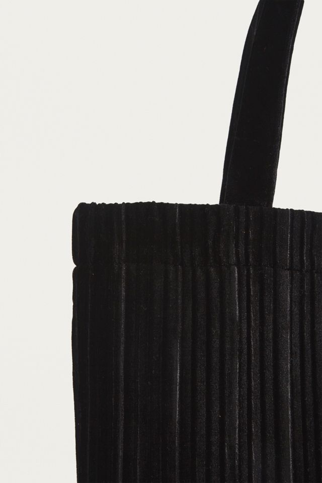 UO Black Pleated Velvet Tote Bag #2