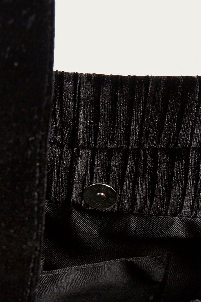 UO Black Pleated Velvet Tote Bag #5