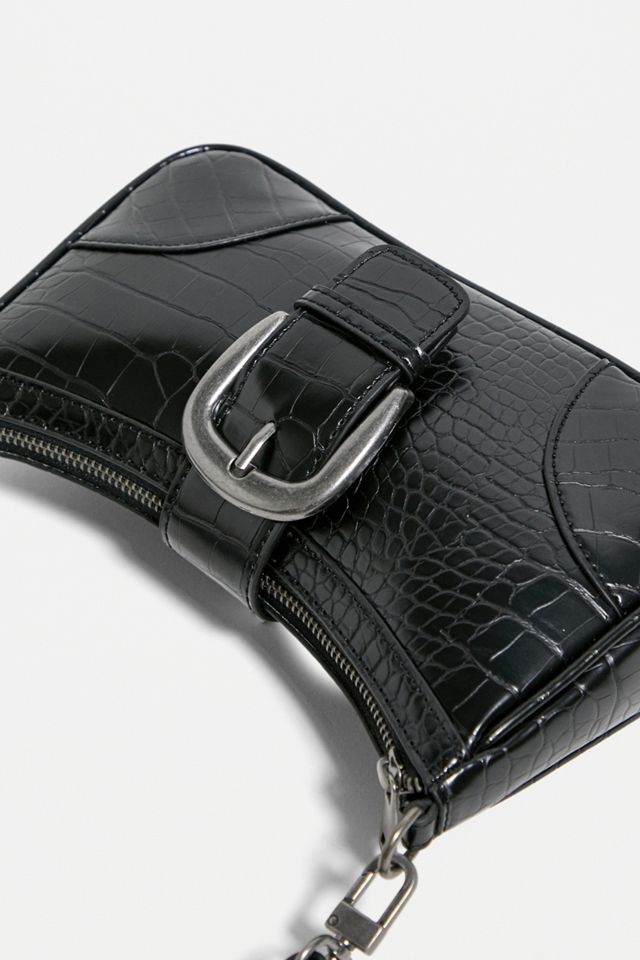 UO Buckle Accent Croc Shoulder Bag #1