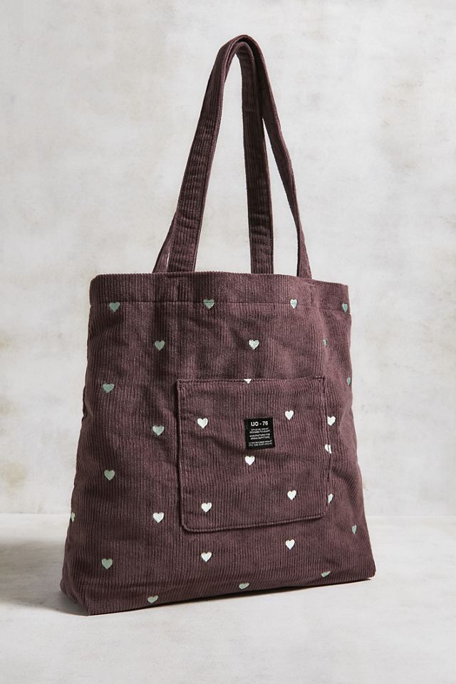 UO Heart Embroidered Pocket Tote Bag #2