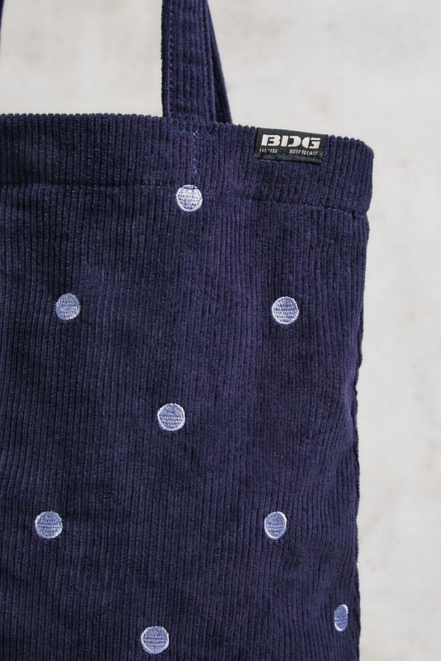 BDG Bolso de mano de pana de lunares con lengüeta #2