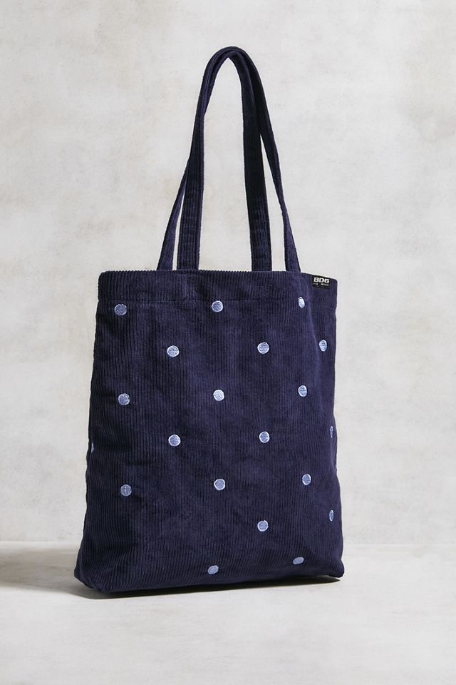 BDG Bolso de mano de pana de lunares con lengüeta #3