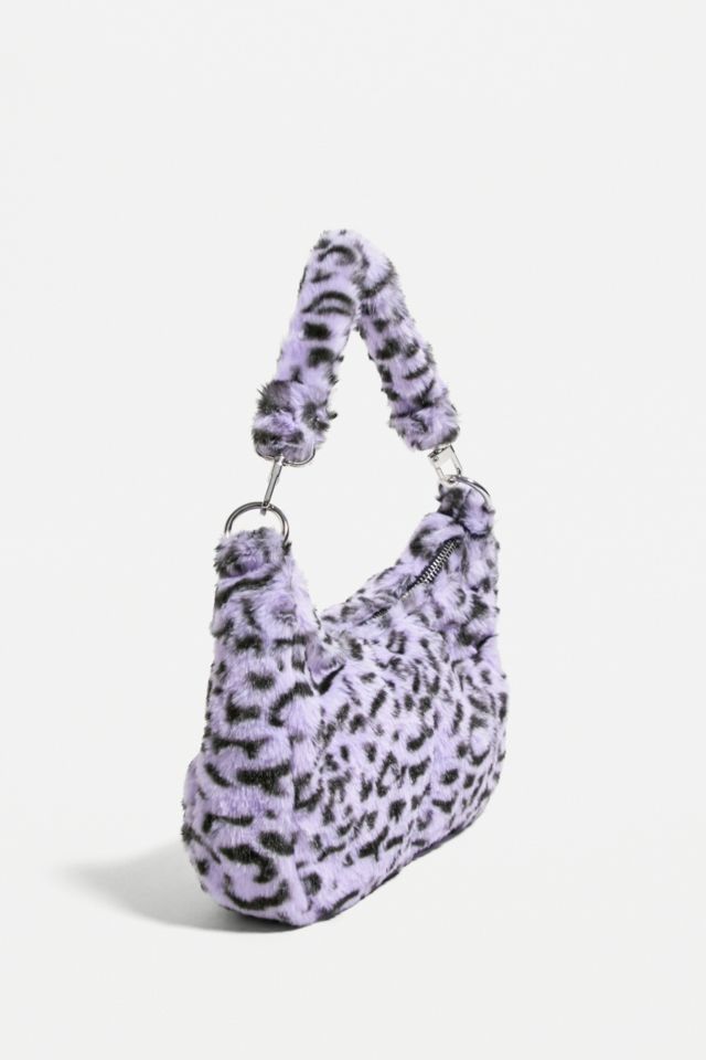 UO Faux Fur Leopard Print Shoulder Bag