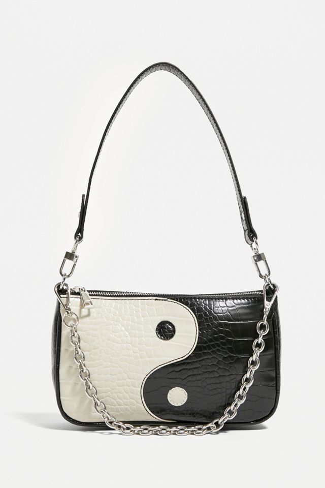 Borsa a Tracolla UO Yin & Yang con Dettaglio a Catena in Coccodrillo #2