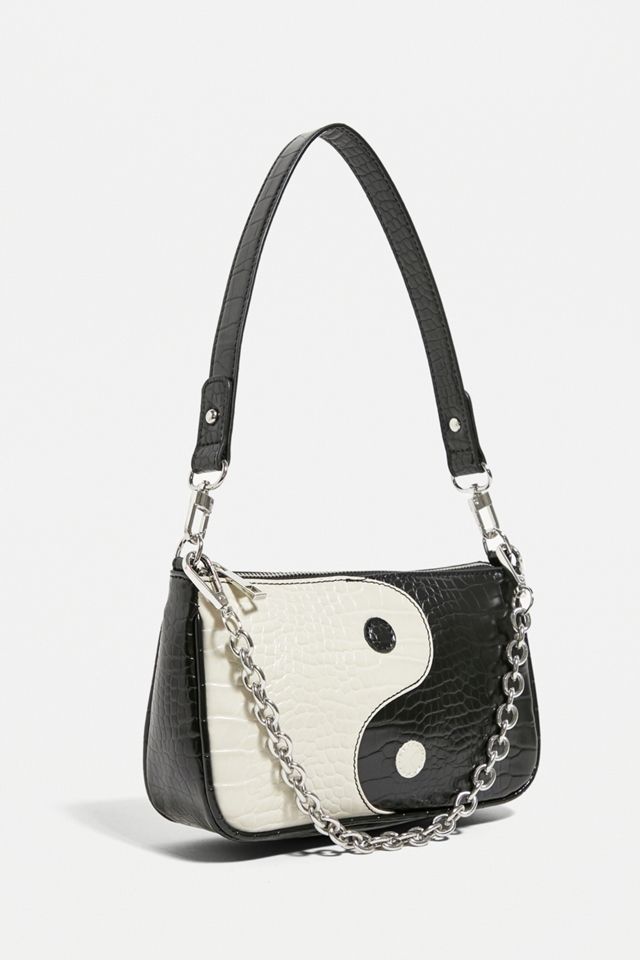 Borsa a Tracolla UO Yin & Yang con Dettaglio a Catena in Coccodrillo #3