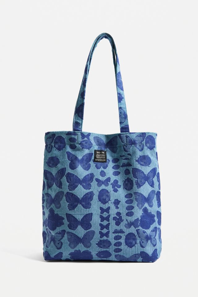 UO Butterfly Print Corduroy Tote Bag | Urban Outfitters UK