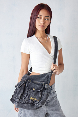 【Urban Outfitters】BDG ミニ デニム クロスボディバッグ Bdg Mini Denim Duffle Crossbody Bag In Black, Women's At