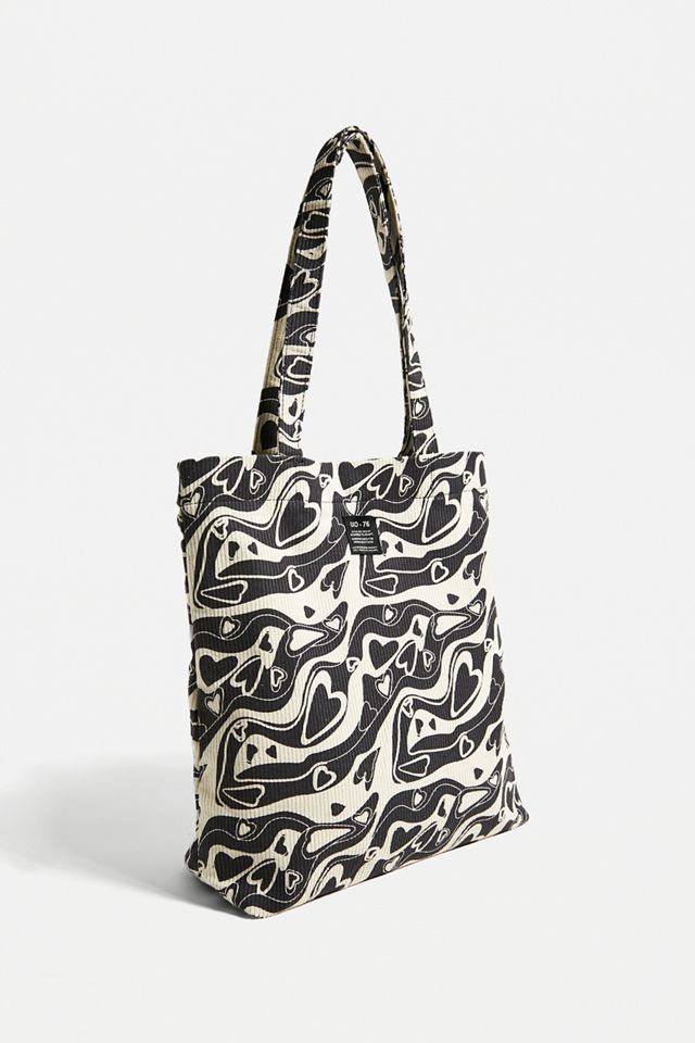 UO Heart Print Corduroy Tote Bag #2