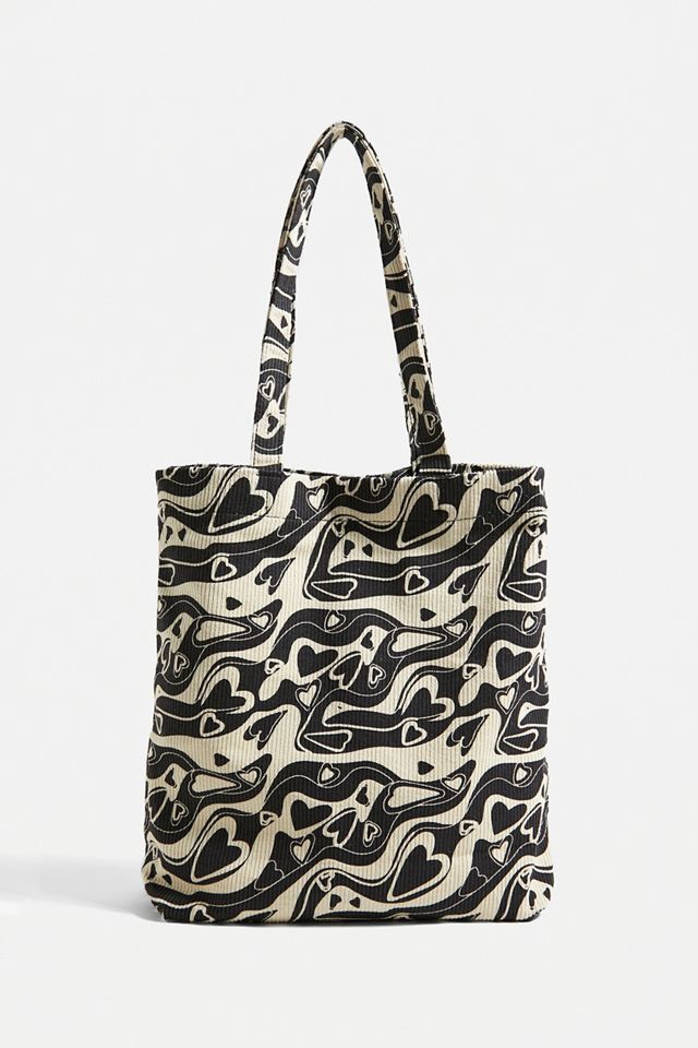 UO Heart Print Corduroy Tote Bag #4