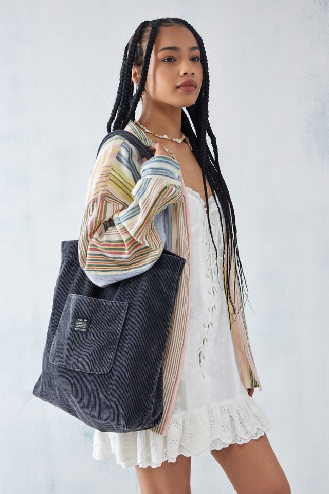 UO Acid Wash Corduroy Pocket Tote Bag