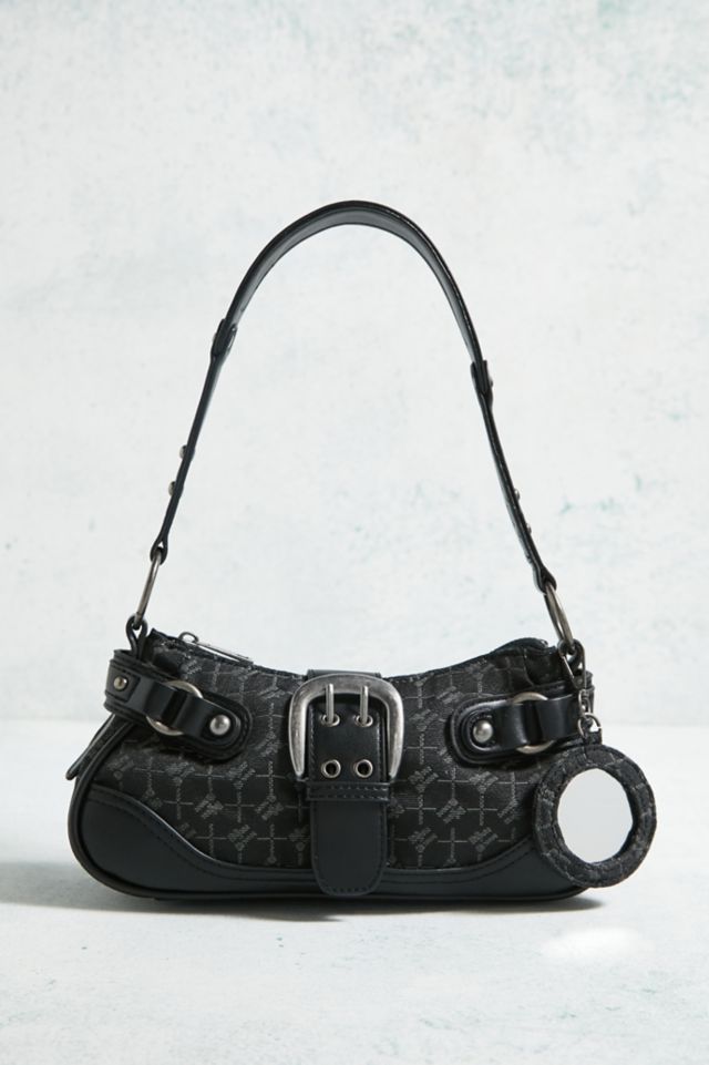 iets frans. Monogram Buckle Faux Leather Shoulder Bag