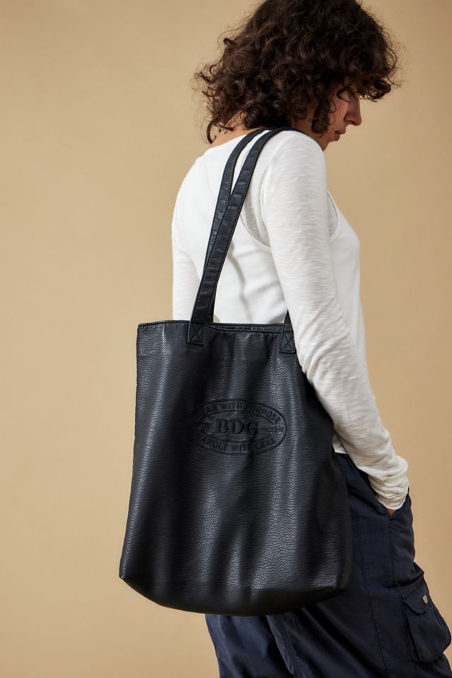 Faux leather shop tote handbags