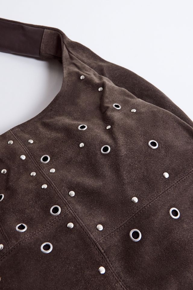 UO Eyelet Stud Suede Shoulder Bag  #3