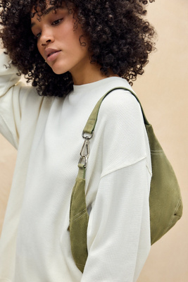 BDG Rosie Slouch Suede Mini Shoulder Bag - Khaki at Urban Outfitters