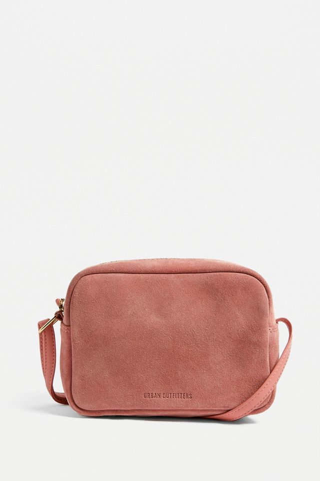 UO Suede Rectangle Crossbody - Pink #1