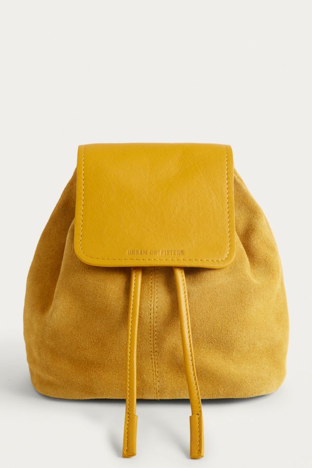 UO Leather Suede Mini Yellow Backpack Urban Outfitters UK