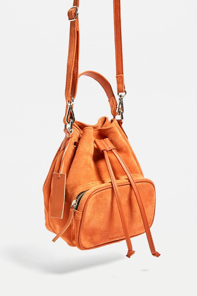 UO - Mini sac à bandoulière en daim à poignée orange #3