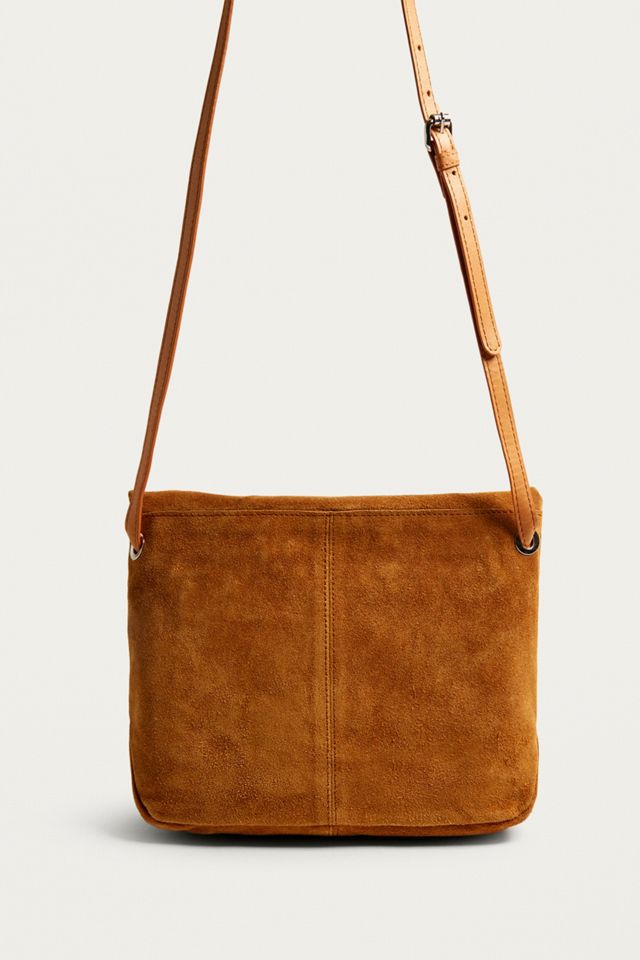 UO Suede Round Flap Brown Messenger Bag #3