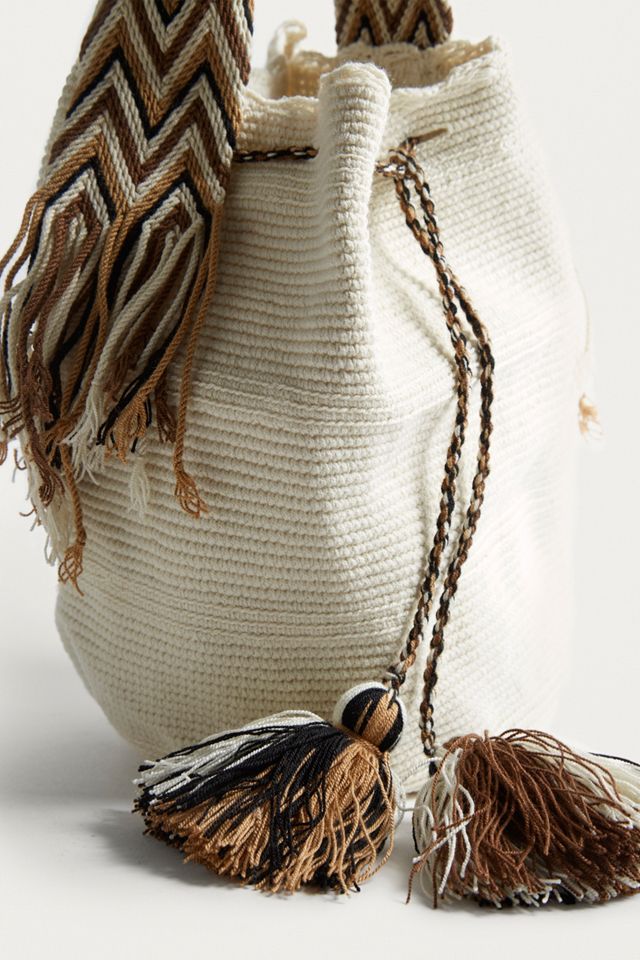 Geo White Drawstring Crossbody #2