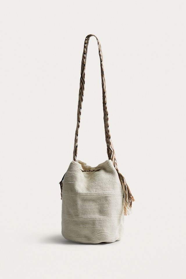 Geo White Drawstring Crossbody #3