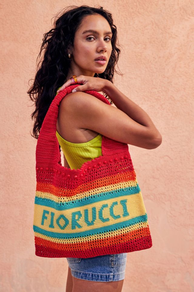 Fiorucci Logo Beaded Crochet Bag Urban Outfitters UK