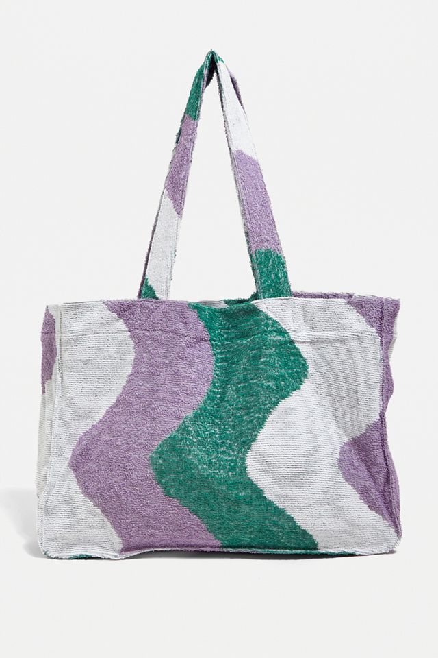 Damson Madder Wavy Towelling Tote Bag #3