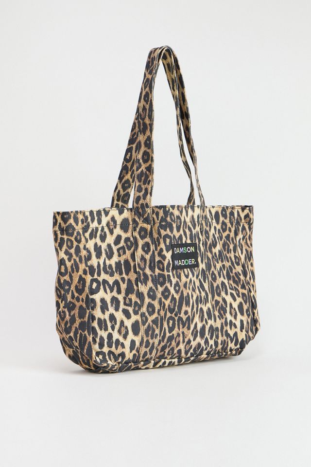 Damson Madder Leopard Print Canvas Tote Bag #1