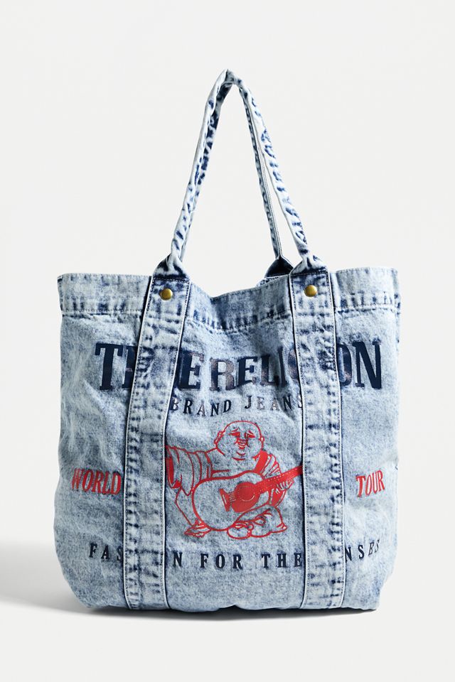 True Religion Printed Denim Tote Bag #1