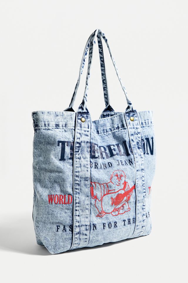 True Religion Printed Denim Tote Bag #4