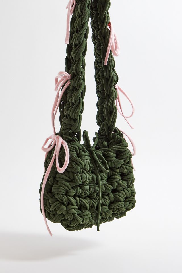 byeanna Baby Pink & Khaki Ribbon Bag #1