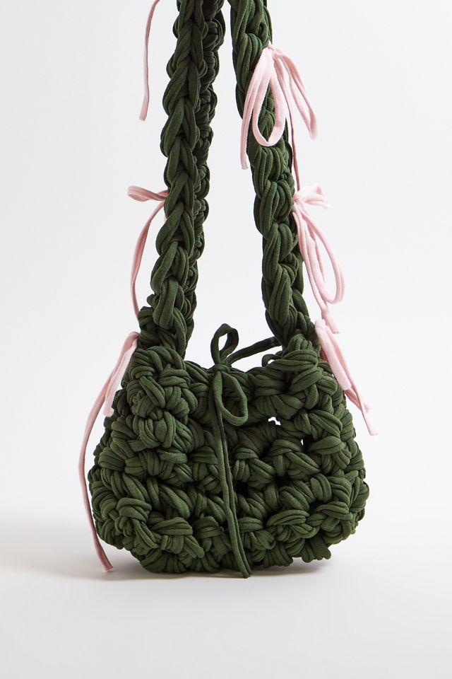 byeanna Baby Pink & Khaki Ribbon Bag #4