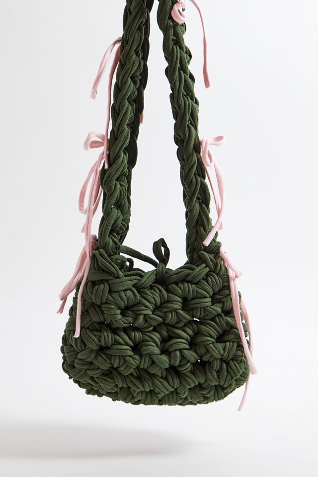 byeanna Baby Pink & Khaki Ribbon Bag #5