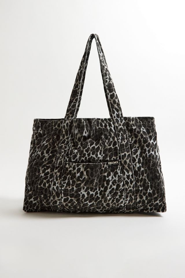 UO Leopard Pocket Corduroy Tote Bag #2
