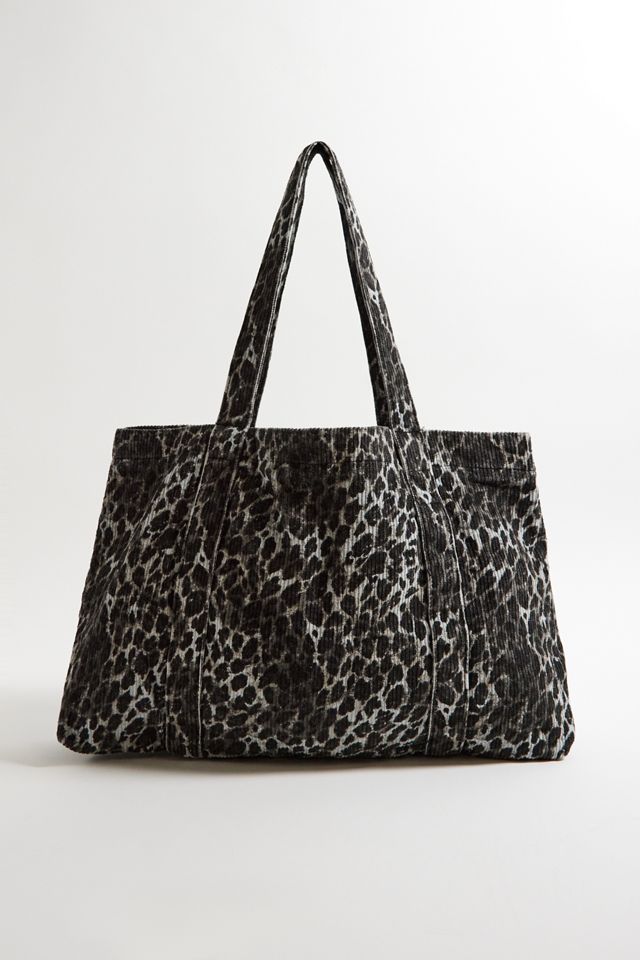 UO Leopard Pocket Corduroy Tote Bag #3