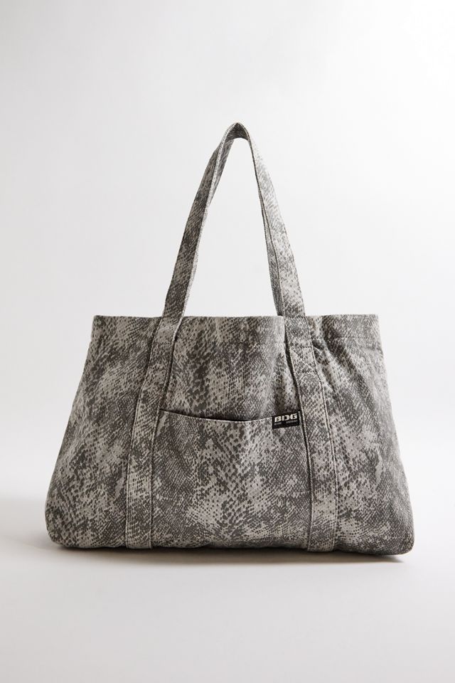 BDG Snake Print Canvas Pocket Tote Bag #1