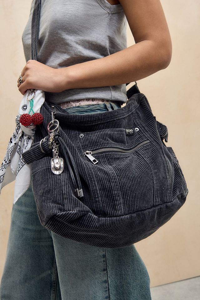 Sac à Main Femme Velours Côtelé - Bandoulière - Blanc - Léger Et Tendance - Neuf Avec étiquettes
