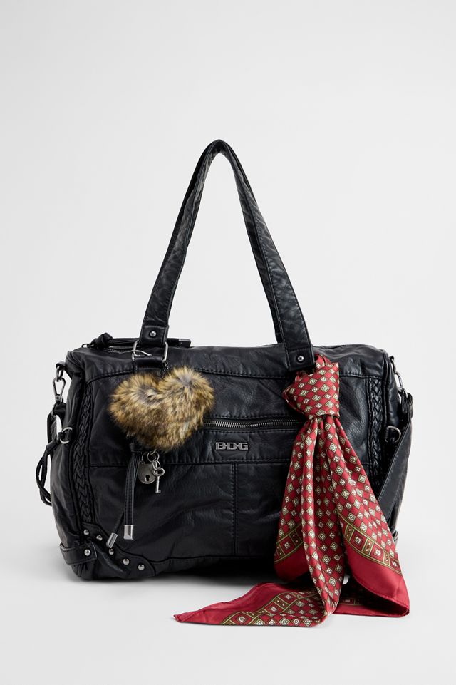 BDG Cindy Washed Faux Leather Heart Charm Bag #1